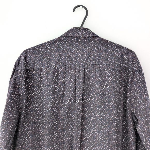 Frank & Oak Men's 100% Cotton Patterned Dress Shirt In Black ~ Size Large - Picture 9 of 9